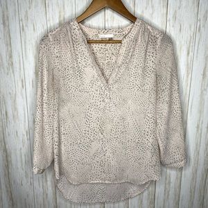 🍋 Dalia  hi low blouse XS pale pink animal print